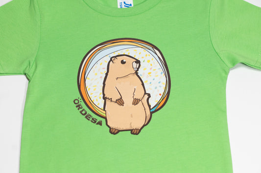 Camiseta marmota verde