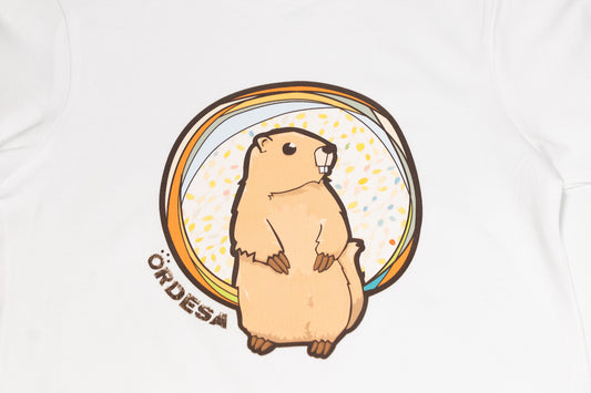 Camiseta marmota blanca