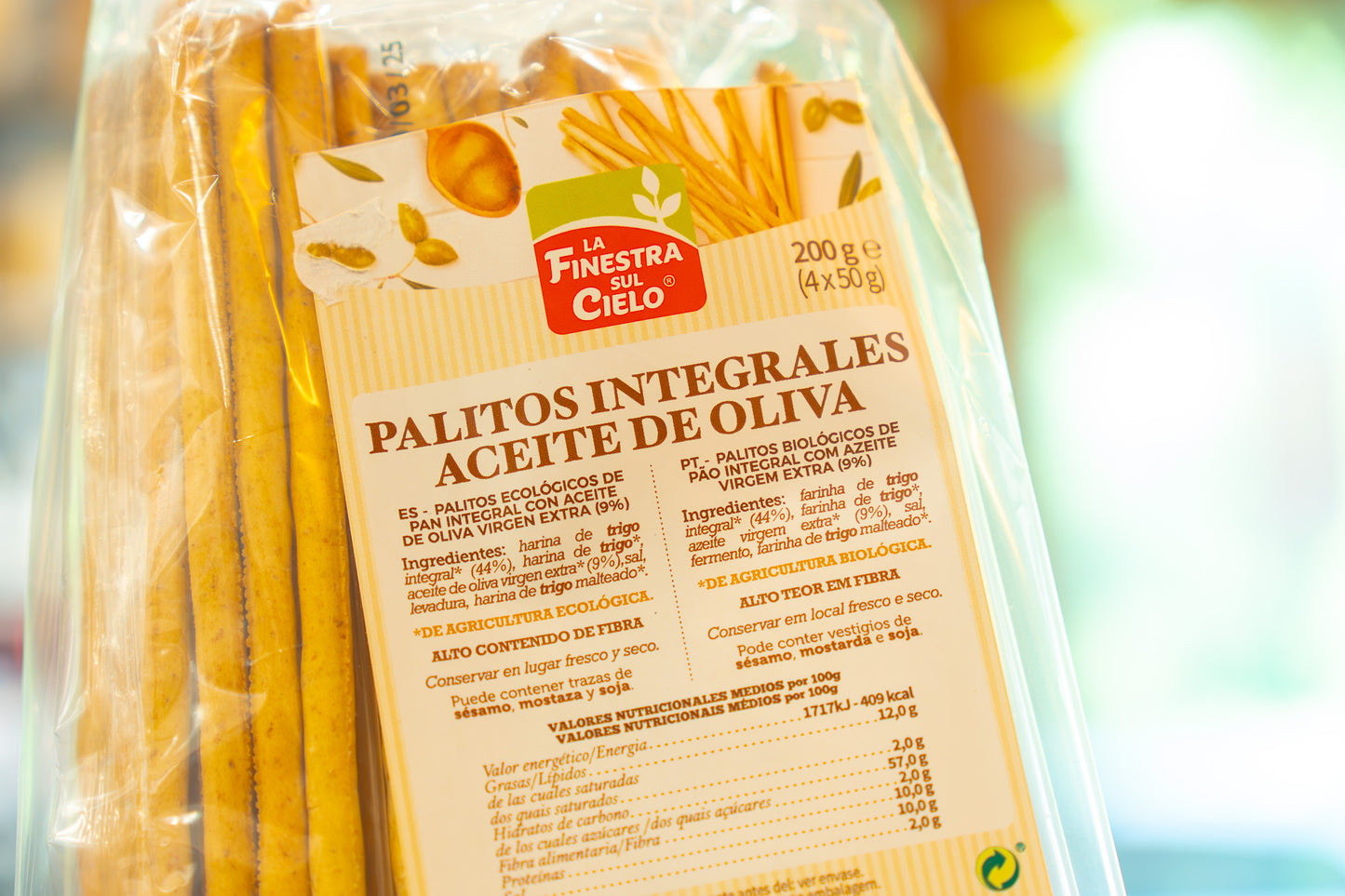 Palitos integrales con aceite de oliva La Finestra sul Cielo