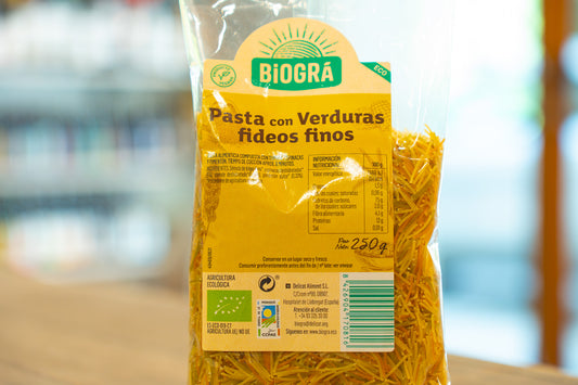 Pasta con verduras fideos finos Biográ